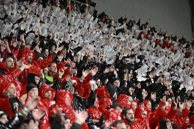 Fans of Slavia during the UEFA Europa League 6th round Group G football match Slavia Praha vs Servette Geneva in Prague, Czech Republic, December 14, 2023. (CTKxPhoto VitxSimanek) CTKPhotoP2023121408236  CTKPhotoP2023121408236