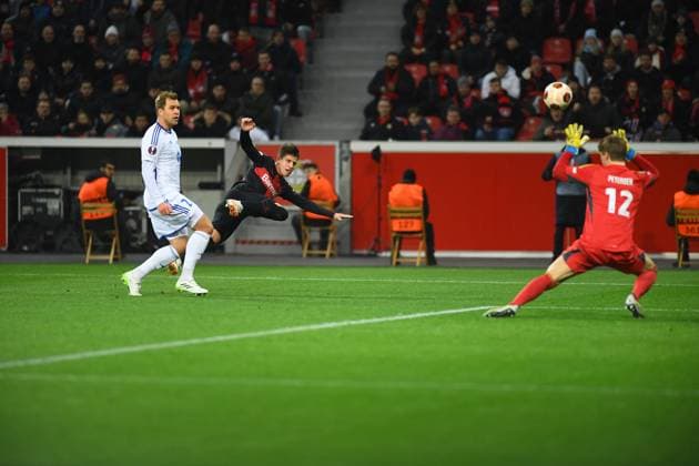 LEVERKUSEN, GERMANY - 14.12.23: Adam Hlozek, The match of match UEFA Europa League Bayer 04 Leverkusen vs Molde at Bayarena  Copyright: xVITALIIxKLIUIEVx