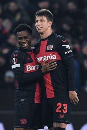 Soccer Europa League Group Stage 6 Matchday Bayer 04 Leverkusen Molde FK on 14 12 2023 at BayArena in Leverkusen Goal celebration to 5 0 by Adam Hlozek Leverkusen xRx