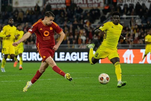 Niccolo Pisilli (AS Roma); during the UEFA Europa League 2023-2024 football match between AS Roma vs FC Sheriff Tiraspol Group G at the Olympic Stadium in Rome on 14 December 2023.  Copyright: xFabrizioxCorradetti IPAxSportx x xx IPA_42222704 IPA_Agency_IPA42222704