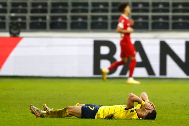 Union SG v Liverpool FC - UEFA Europa League BRUSSELS, BELGIUM - DECEMBER 14 : Amoura Mohamed El Amine forward of Union St-Gilloise injured pictured during the UEFA Europa League Group E match between Union SG and Liverpool at the Anderlecht stadium on December 14, 2023 in Brussels, Belgium, 14 12 2023 Brussels Belgium  Copyright: xJanxDexMeuleneirx