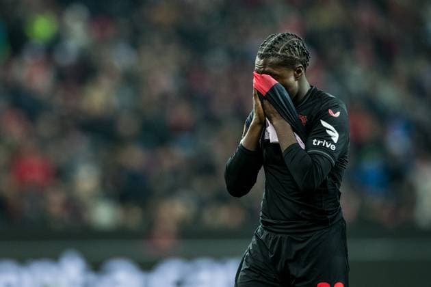 UEFA Europa League Bayer 04 Leverkusen Molde FK 14 12 2023 Ken Izekor Bayer 04 Leverkusen, 38 frustrated, jersey in front of face UEFA Europa League Matchday 6 Bayer 04 Leverkusen Molde FK, BayArena Leverkusen on 14 12 2023 DFL REGULATIONS PROHIBIT ANY USE OF PHOTOGRAPHS AS IMAGE SEQUENCES AND OR QUASI VIDEO Copyright: xBEAUTIFULxSPORTS Wunderlx