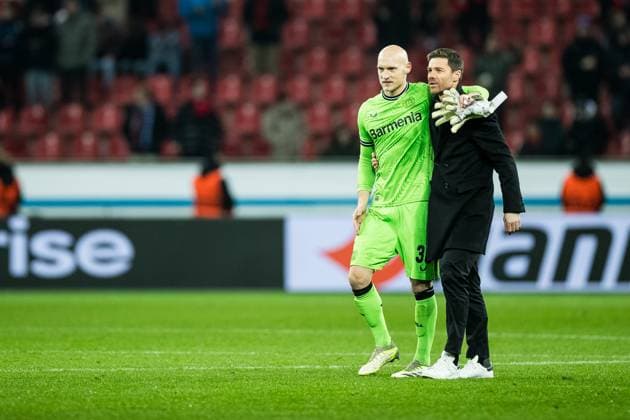 UEFA Europa League Bayer 04 Leverkusen Molde FK 14 12 2023 Niklas Lomb Bayer 04 Leverkusen, 36 , Xabi Alonso Coach Bayer 04 Leverkusen UEFA Europa League Matchday 6 Bayer 04 Leverkusen Molde FK, BayArena Leverkusen on 14 12 2023 DFL REGULATIONS PROHIBIT ANY USE OF PHOTOGRAPHS AS IMAGE SEQUENCES AND OR QUASI VIDEO Copyright: xBEAUTIFULxSPORTS Wunderlx