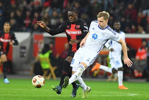 LEVERKUSEN, GERMANY - 14.12.23: Ken Izekor, The match of match UEFA Europa League Bayer 04 Leverkusen vs Molde at Bayarena  Copyright: xVITALIIxKLIUIEVx