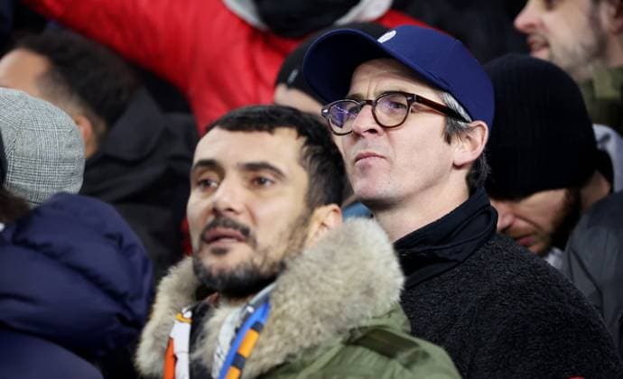Former manager and ex Marseille player Joey Barton seen with the away fans. Brighton & Hove Albion v Marseille, UEFA Europa League, Group A, Football, American Express Community Express Stadium, Brighton, UK - 14 Dec 2023 EDITORIAL USE ONLY No use with unauthorised audio, video, data, fixture lists, club league logos or live services. Online in-match use limited to 120 images, no video emulation. No use in betting, games or single club league player publications.  Copyright: xJamesxMarsh Shutterstockx 14254279m