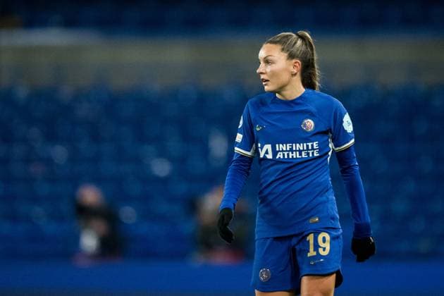 231214 Johanna Rytting Kaneryd of Chelsea during the UEFA Women s Champions League football match between Chelsea and Häcken on December 14, 2023 in London Photo Mathias Bergeld BILDBYRAN kod MB MB0807 fotboll soccer football champions league chelsea häcken dam bbeng bbauto  Copyright: MATHIASxBERGELD BB231214MB030