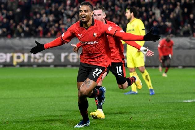 Rennes Villarreal PHOTOPQR OUEST FRANCE Philippe RENAULT ; Rennes ; 14 12 2023 ; UEFA. Europa League. Phase de groupe. Football. Rennes Villarreal Joie de Lorenz Assignon Rennes après son égalisation à 1-1 Photo Philippe RENAULT Ouest-France Rennes France  Copyright: xPHOTOPQR OUESTxFRANCE MAXPPPxPhilippexRENAULTx 20231214OFR7191 20231214OFR7191