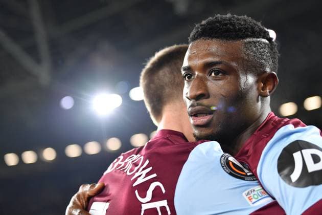 Mohammed Kudus of West Ham United celebrates scoring the opening goal during the UEFA Europa League match between West Ham United and SC Freiburg at the London Stadium, Queen Elizabeth Olympic Park , London, England on 14 December 2023. Copyright: xPhilxHutchinsonx 39240012