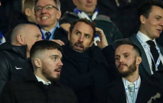 Brighton and Hove Albion v Olympique de Marseille, Brighton, UK - 14 Dec 2023 England Manager Gareth Southgate watches on during the Europa League match between Brighton and Hove Albion and Olympique de Marseille at The Amex Stadium, Brighton on 14 December 2023 ( Brighton The Amex Stadium Brighton England Copyright: xMicahxCrook PPAUKx PPA-075352