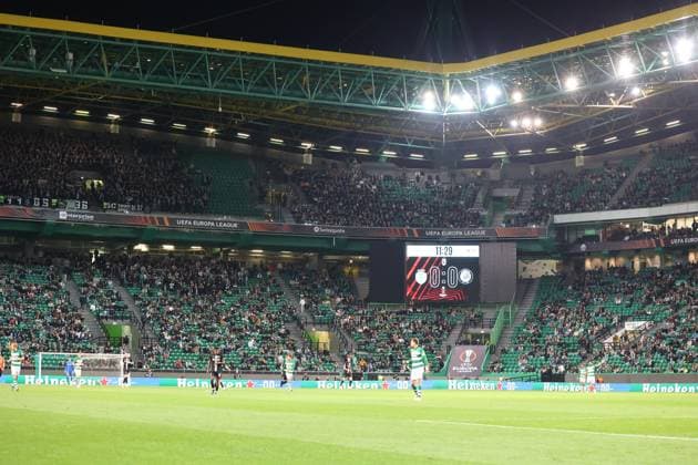 SOCCER - UEFA EL, Sporting vs Sturm LISBON,PORTUGAL,14.DEC.23 - SOCCER - UEFA Europa League, group stage, Sporting CP vs SK Sturm Graz. Image shows fans (Sturm).  GEPAxpictures xChrisxBauer