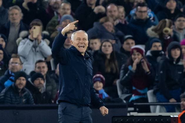 Football - 2023 2023 UEFA Europa League - Group A - Match Day Six Six - West Ham United vs SC Freiburg - London Stadium - Thursday 14th December 2023. Christian Streich, manager of SC Freiburg, at The London Stadium COLORSPORT DANIEL BEARHAM  csp_whu_fre_db_14122023_