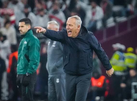 West Ham United SC Freiburg Football UEFA Europa League 2023 2024, Matchday 6, West Ham United SC Freiburg, London Stadium Freiburg coach Christian Streich