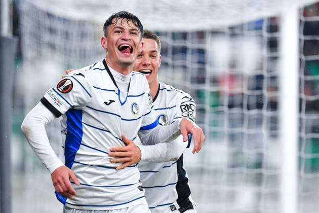 SOSNOWIEC, POLAND - DECEMBER 14: Giovanni Bonfanti (43) of Atalanta BC celebrates his goal during UEFA Europa League Matchday 6 group stage match between Rakow Czestochowa and Atalanta BC at Zaglebiowski Park Sportowy on December 14, 2023 in Sosnowiec, Rakow Czestochowa v Atalanta BC Copyright: xMateuszxSobczakx