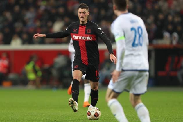 Germany, Leverkusen, 14 12 2023, BayArena, Bayer Leverkusen vs Molde FK UEFA Europa League 2023 2024 Group H, Patrick Schick Bayer 04 Leverkusen controls the ball Leverkusen BayArena North Rhine Westfalia Germany eu-images-678