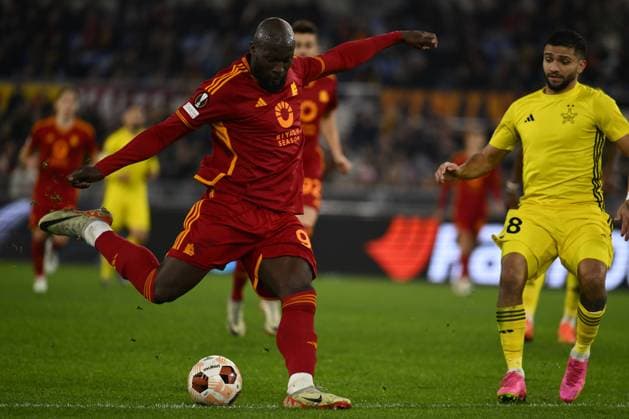 Romelu Lukaku of A.S. Roma during the UEFA Europa League Matchday 6, Group G, between A.S. Roma - F.C. Sheriff Tiraspol on 14 December 2023 at the Olympic Stadium in Rome, Italy.  Copyright: xDomenicoxCippitelli IPAxSportx x xx IPA_42226741 IPA_Agency_IPA42226741