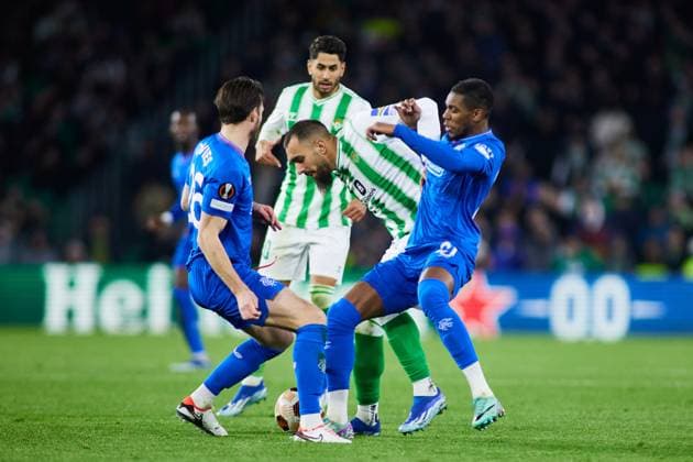 December 14, 2023, SEVILLA, SEVILLA, SPAIN: Borja Iglesias of Real Betis in action during the UEFA Europa League, Group C, match between Real Betis and Rangers FC at Benito Villamarin stadium on December 14, 2023 in Sevilla, Spain. SEVILLA SPAIN - ZUMAa181 20231214_zaa_a181_105 Copyright: xJoaquinxCorcherox