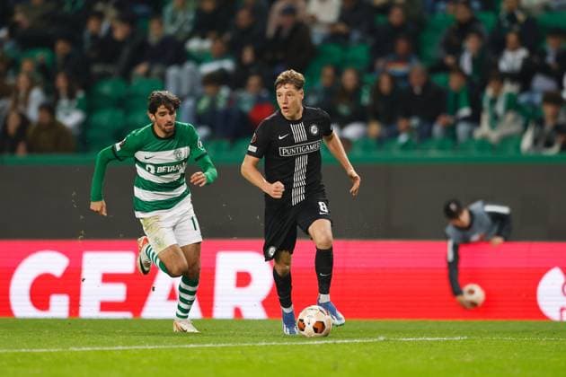 Alexander Prass (Graz), DECEMBER 14, 2023 - Football Soccer : UEFA Europa League group D matchday6 between Sporting Clube de Portugal 3-0 SK Sturm Graz at the Estadio Jose Alvalade in Lisbon, Portugal. Noxthirdxpartyxsales  (238483303)