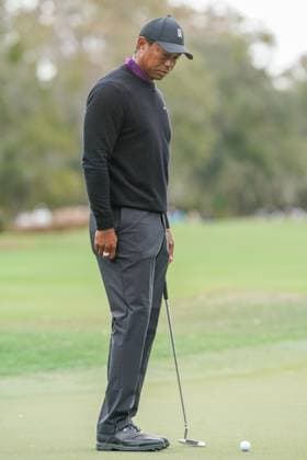 December 15, 2023, Orlando, Florida, USA: Tiger Woods lines up a putt on the 9th green during the 2023 PNC Championship Pro-Am at Ritz-Carlton Golf Club. Orlando USA - ZUMAw109 20231215_fap_w109_013 Copyright: xDebbyxWongx