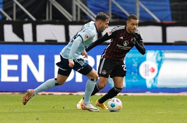 16 12 2023 Soccer season 2023 2024 2 Soccer Bundesliga 17 Matchday 1 FC Nürnberg FCN Club Hamburger SV HSV Sportfoto Zink DaMa xdaxmax DFL regulations prohibit any use of photographs as image sequences and or quasi video only for editorial use Levin Öztunalil Oeztunali 21, Hamburger SV HSV Jan Gyamerah 28, 1 FC Nürnberg FCN