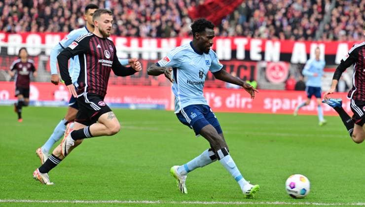 16 12 2023 Soccer season 2023 2024 2 Soccer Bundesliga 17 Matchday 1 FC Nürnberg FCN Club Hamburger SV HSV Sportfoto Zink xwoxzix DFL regulations prohibit any use of photographs as image sequences and or quasi video only for editorial use Jannes Kilian Horn 38, 1 FC Nürnberg FCN Bakery Jatta 18, Hamburger SV HSV