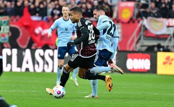 16 12 2023 Soccer Season 2023 2024 2 Soccer Bundesliga 17 Matchday 1 FC Nürnberg FCN Club Hamburger SV HSV Sportfoto Zink xwoxzix DFL regulations prohibit any use of photographs as image sequences and or quasi video only for editorial use Jan Gyamerah 28, 1 FC Nürnberg FCN Jonas Meffert 23, Hamburger SV HSV