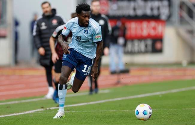 Image Bakery Jatta Hamburger SV, 18 16 12 2023, Football, 2 Bundesliga, 1 FC Nürnberg Hamburger SV, GER, Nuernberg, Max Morlock Stadion, DFL REGULATIONS PROHIBIT ANY USE OF PHOTOGRAPHS AS IMAGE SEQUENCES AND OR QUASI VIDEO Copyright: HMBxMedia xHeikoxBecker