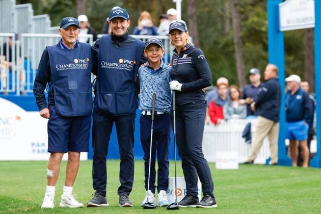 December 16, 2023: Annika Sorenstam and family during Round One of the PNC Championship golf tournament at the Ritz-Carlton Golf Club in Orlando, Florida. CSM Orlando United States of America - ZUMAc04_ 20231216_zma_c04_123 Copyright: xDarrenxLeex