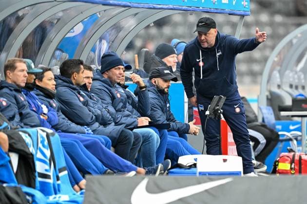 2 Bundesliga Hertha BSC Berlin VfL Osnabrück on 16 12 2023 at the Olympiastadion in Berlin Coach Pal Dardai Hertha BSC Berlin dissatisfied, disappointed, disappointed, dejected MT