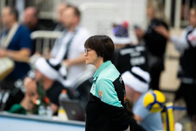 2 Bundesliga Women Pro Schwarz Weiss Erfurt vs SSC Freisen Erfurt 16 12 2023 Brigitte Schumacher Coach SSC Freisen 2 Bundesliga Women Pro Schwarz Weiss Erfurt vs SSC Freisen Riethsporthalle Erfurt 16 12 2023 Copyright: xBEAUTIFULxSPORTS Duehringx
