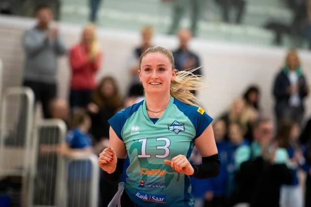 2 Bundesliga Women Pro Schwarz Weiss Erfurt vs SSC Freisen Erfurt 16 12 2023 Lena Zewe 13 SSC Freisen 2 Bundesliga Women Pro Schwarz Weiss Erfurt vs SSC Freisen Riethsporthalle Erfurt 16 12 2023 Copyright: xBEAUTIFULxSPORTS Duehringx