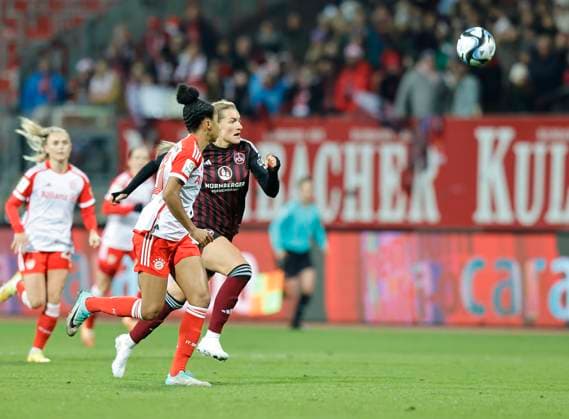 17 12 2023 Soccer Season 2023 2024 1 Womens Soccer Bundesliga 10 Matchday 1 FC Nuremberg FCN Club FC Bayern Munich FCB Sportfoto Zink DaMa xdaxmax Tainara de Souza da Silva 13, FC Bayern Munich FCB Medina Desic 30, 1 FC Nuremberg FCN
