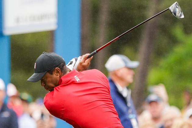 December 17, 2023, Orlando, Florida, USA: Tiger Woods tees off the first hole during the final round of the 2023 PNC Championship at Ritz-Carlton Golf Club. Orlando USA - ZUMAw109 20231217_fap_w109_009 Copyright: xDebbyxWongx