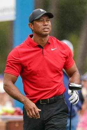 December 17, 2023, Orlando, Florida, USA: Tiger Woods watches his tee shot off the first hole during the final round of the 2023 PNC Championship at Ritz-Carlton Golf Club. Orlando USA - ZUMAw109 20231217_fap_w109_011 Copyright: xDebbyxWongx