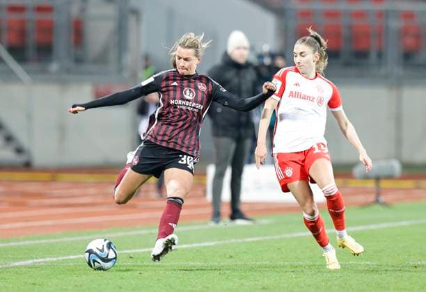 17 12 2023 Soccer Season 2023 2024 1 Women Soccer Bundesliga 10 Matchday 1 FC Nuremberg FCN Club FC Bayern Munich FCB Sportfoto Zink DaMa xdaxmax Medina Desic 30, 1 FC Nuremberg FCN Katharina Naschenweng 19, FC Bayern Munich FCB