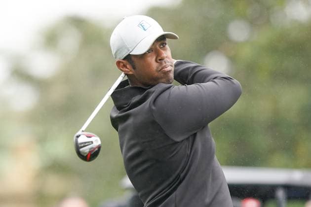 December 17, 2023, Orlando, Florida, USA: Qass Singh tees off the first hole during the final round of the 2023 PNC Championship at Ritz-Carlton Golf Club. Orlando USA - ZUMAw109 20231217_fap_w109_027 Copyright: xDebbyxWongx