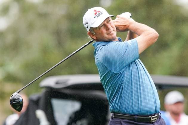 December 17, 2023, Orlando, Florida, USA: Retief Goosen tees off the first hole during the final round of the 2023 PNC Championship at Ritz-Carlton Golf Club. Orlando USA - ZUMAw109 20231217_fap_w109_029 Copyright: xDebbyxWongx