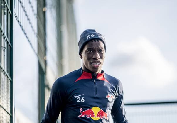 Leipzigs Ilaix Moriba at training session RB Leipzig on December 12, 2023 Red Bull Academy, Leipzig Training RB Leipzig