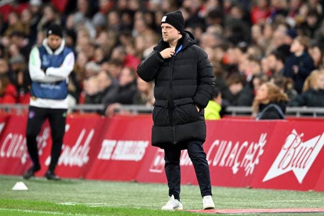 AMSTERDAM - FC Bayern Munchen coach Alexander Straus during the UEFA Women s Champions League Group C match between Ajax Amsterdam and FC Bayern Munchen at the Johan Cruijff ArenA on December 20, 2023 in Amsterdam, Netherlands. ANP UEFA Women s Champions League 2023 24 2023 2024 xVIxANPxSportx xxANPxIVx 486789142 originalFilename: 486789142.jpg
