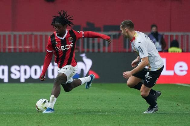 Jordan Lotomba (OGC Nice) FOOTBALL : OGC Nice vs RC Lens - Ligue 1 Uber Eats - Nice - 20 12 2023 NorbertScanella Panoramic 