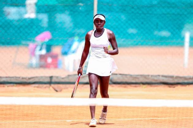 RECORD DATE NOT STATED NAIROBI, KENYA - 19; Angella Okutoyi of Kenya during ITF Women (W25) World Tennis Tour at Nairobi Club on December 19, 2023 in Nairobi, Kenya. Photo by Chris Omollo Copyright: xx