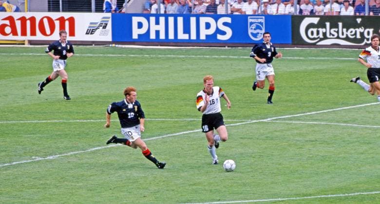 15 06 92 Germany Scotland Sweden, Nörrköping, 15 06 1992, Football, European Championship 1992 in Sweden, Germany Scotland 2 0 v l Stuart McCall Scotland , Matthias Sammer Germany