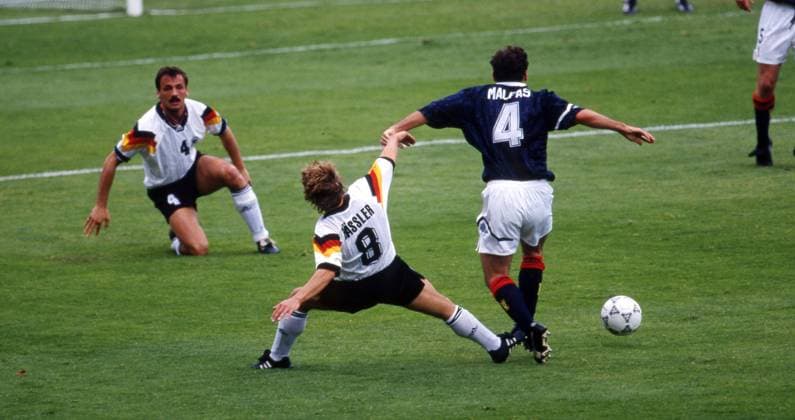 15 06 92 Germany Scotland Sweden, Nörrköping, 15 06 1992, Football, European Championship 1992 in Sweden, Germany Scotland 2 0 from l Jürgen Kohler, Thomas Häßler both Germany , Maurice Malpas Scotland