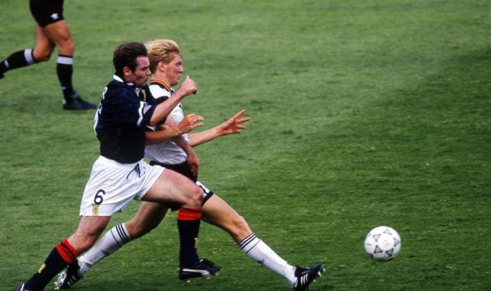 15 06 92 Germany Scotland Sweden, Nörrköping, 15 06 1992, Football, European Championship 1992 in Sweden, Germany Scotland 2 0 v l Brian McClair Scotland , Stefan Effenberg Germany