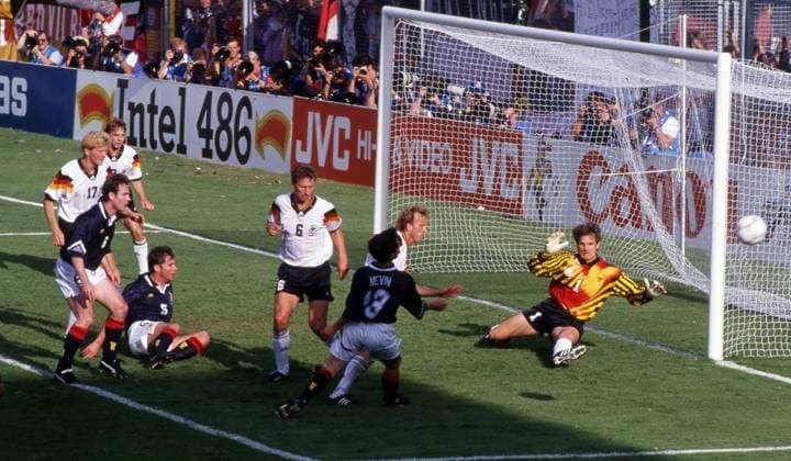 15 06 92 Germany Scotland Sweden, Nörrköping, 15 06 1992, Football, European Championship 1992 in Sweden, Germany Scotland 2 0 Bodo Illgner Germany