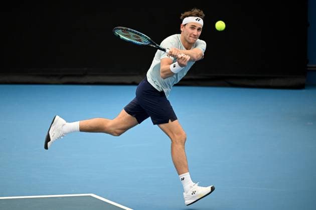 TENNIS UNITED CUP PRACTICE SYDNEY, Casper Ruud of Norway during a practice session ahead of the 2024 United Cup tennis tournament, at Sydney Olympic Park Tennis Centre in Sydney, Wednesday, December 27, 2023. ( NO ARCHIVING, EDITORIAL USE ONLY, NO USE IN BOOKS WITHOUT CONSENT SYDNEY NSW AUSTRALIA  Copyright: xDANxHIMBRECHTSx 20231227001882336636