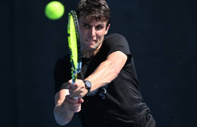 TENNIS BRISBANE INTERNATIONAL PRACTICE, Aleksandar Vukic of Australia in action during a practice session ahead of the Brisbane International tennis tournament at Queensland Tennis Centre n Brisbane, Wednesday, December 27, 2023. ( NO ARCHIVING, EDITORIAL USE ONLY, NO USE IN BOOKS WITHOUT CONSENT BRISBANE QLD AUSTRALIA  Copyright: xDARRENxENGLANDx 20231227001882366657