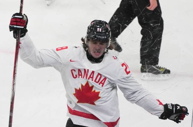 December 27, 2023, GOTHENBURG, SWEDEN: Canada s Conor Geekie (28) celebrates his goal against Latvia during first period hockey action at the IIHF World Junior Hockey Championship in Gothenburg, Sweden on Wednesday, Dec. 27, 2023. Canada News - December 27, 2023  - ZUMAc35_ 20231227_zaf_c35_007 Copyright: xChristinnexMuschix