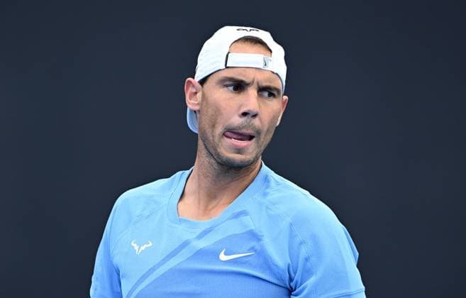 TENNIS BRISBANE INTERNATIONAL PRACTICE, Rafael Nadal of Spain is seen during a practice session ahead of the Brisbane International at the Queensland Tennis Centre in Brisbane, Thursday, December 28, 2023. ( NO ARCHIVING, EDITORIAL USE ONLY, NO USE IN BOOKS WITHOUT CONSENT BRISBANE QLD AUSTRALIA  Copyright: xDARRENxENGLANDx 20231228001882610083