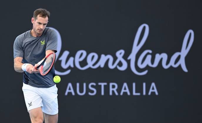 TENNIS BRISBANE INTERNATIONAL PRACTICE, Andy Murray of Great Britain in action during a practice session ahead of the Brisbane International at the Queensland Tennis Centre in Brisbane, Thursday, December 28, 2023. ( NO ARCHIVING, EDITORIAL USE ONLY, NO USE IN BOOKS WITHOUT CONSENT BRISBANE QLD AUSTRALIA  Copyright: xDARRENxENGLANDx 20231228001882616459