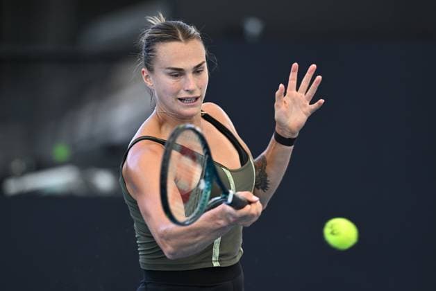 TENNIS BRISBANE INTERNATIONAL PRACTICE, Aryna Sabalenka of Belarus in action during a practice session ahead of the Brisbane International at the Queensland Tennis Centre in Brisbane, Thursday, December 28, 2023. ( NO ARCHIVING, EDITORIAL USE ONLY, NO USE IN BOOKS WITHOUT CONSENT BRISBANE QLD AUSTRALIA  Copyright: xDARRENxENGLANDx 20231228001882628137
